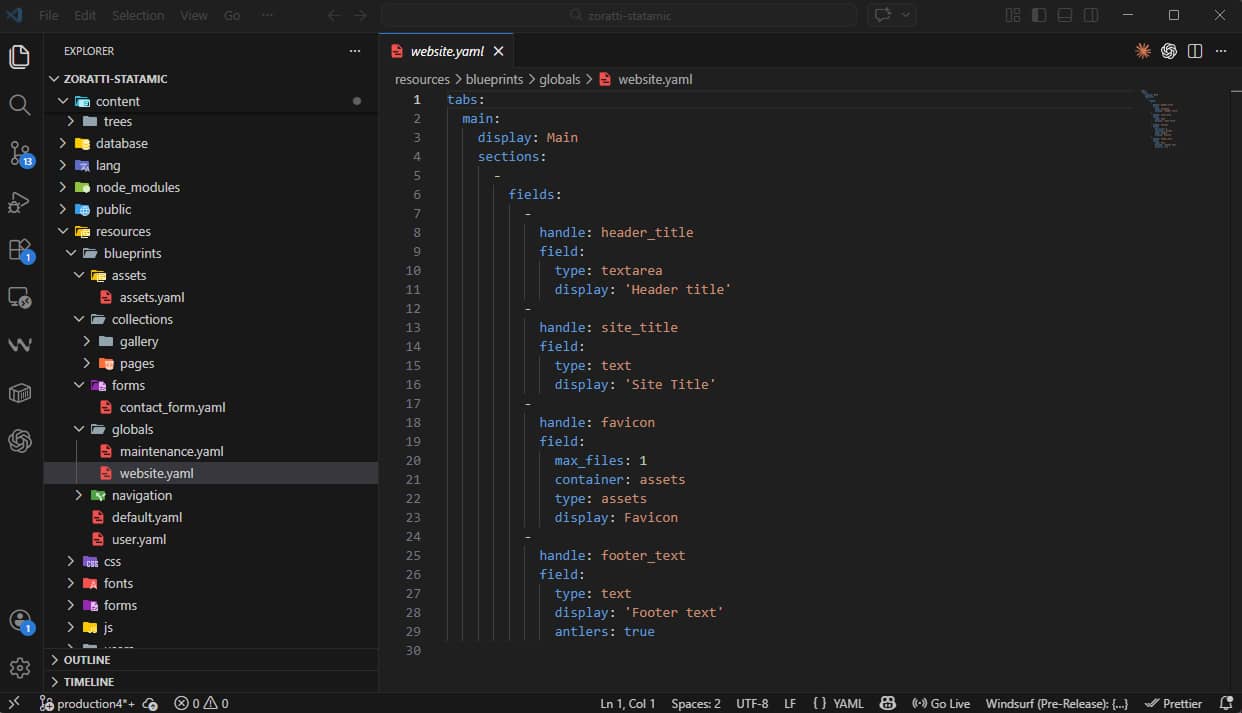 Statamic Project Folder