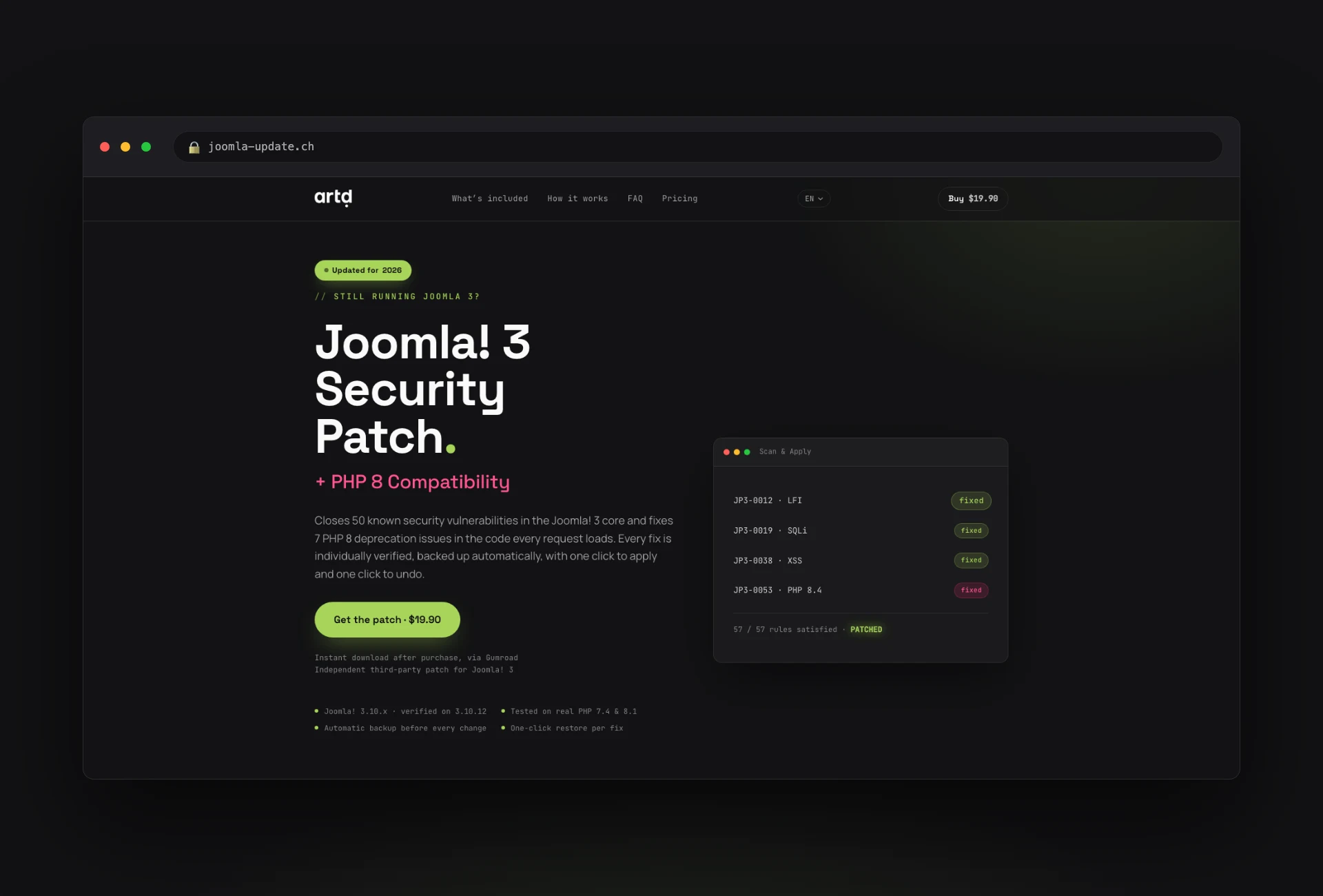 joomla-update.ch im Browser