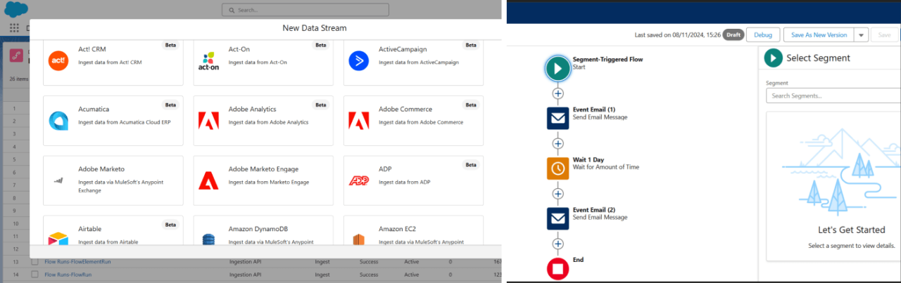 Large Data Streams in Data Cloud