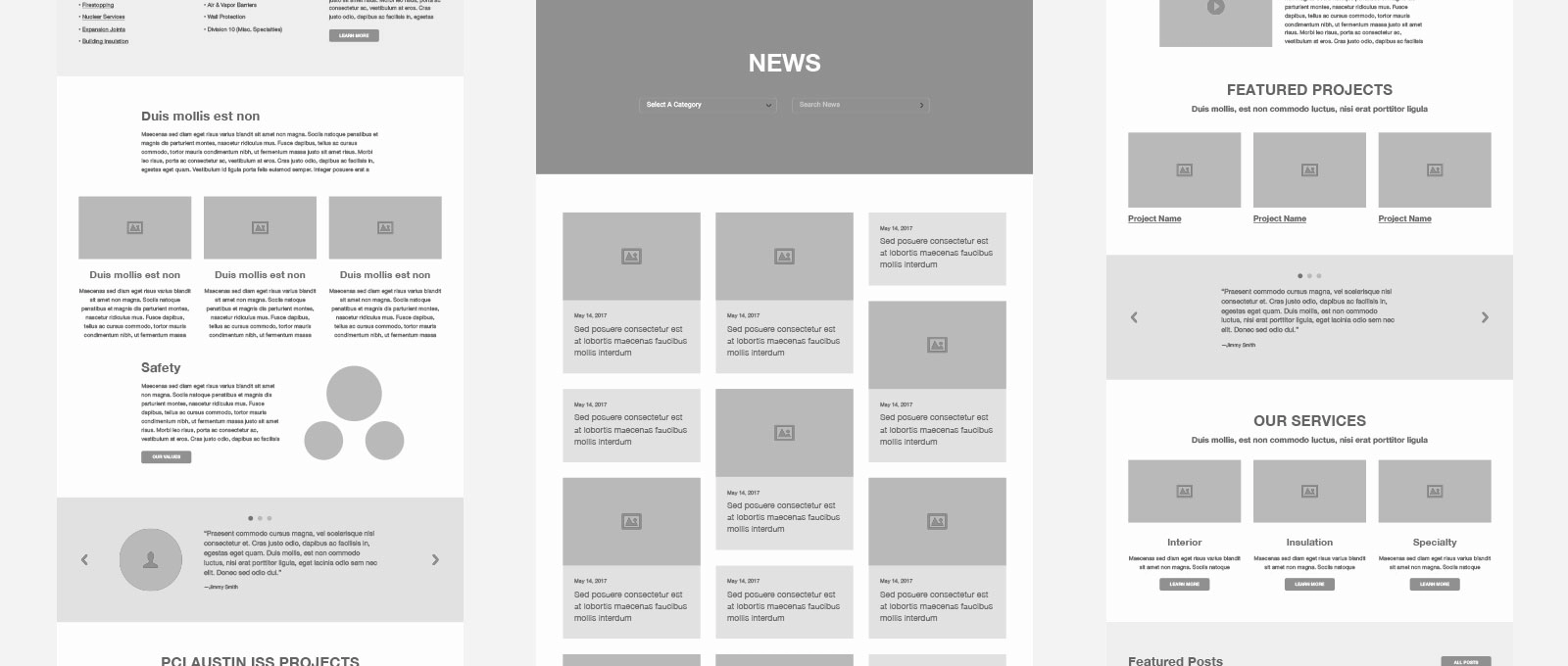High Fidelity Wireframes