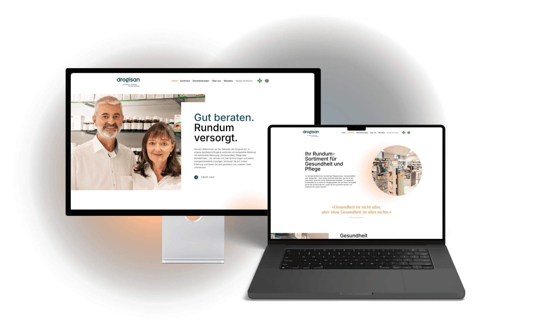 Desktop- und Laptopansicht der Mentors Plus Website