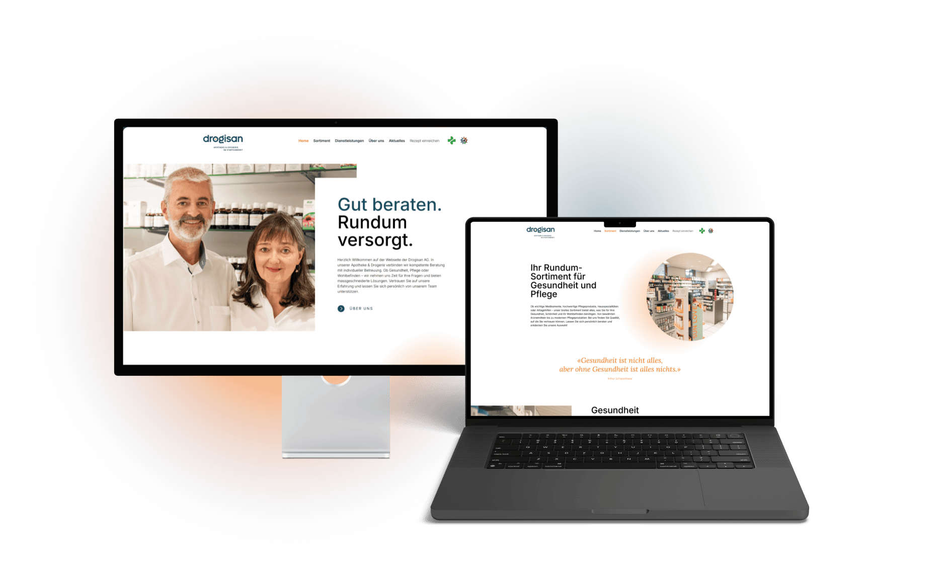 Desktop- und Laptopansicht der Mentors Plus Website