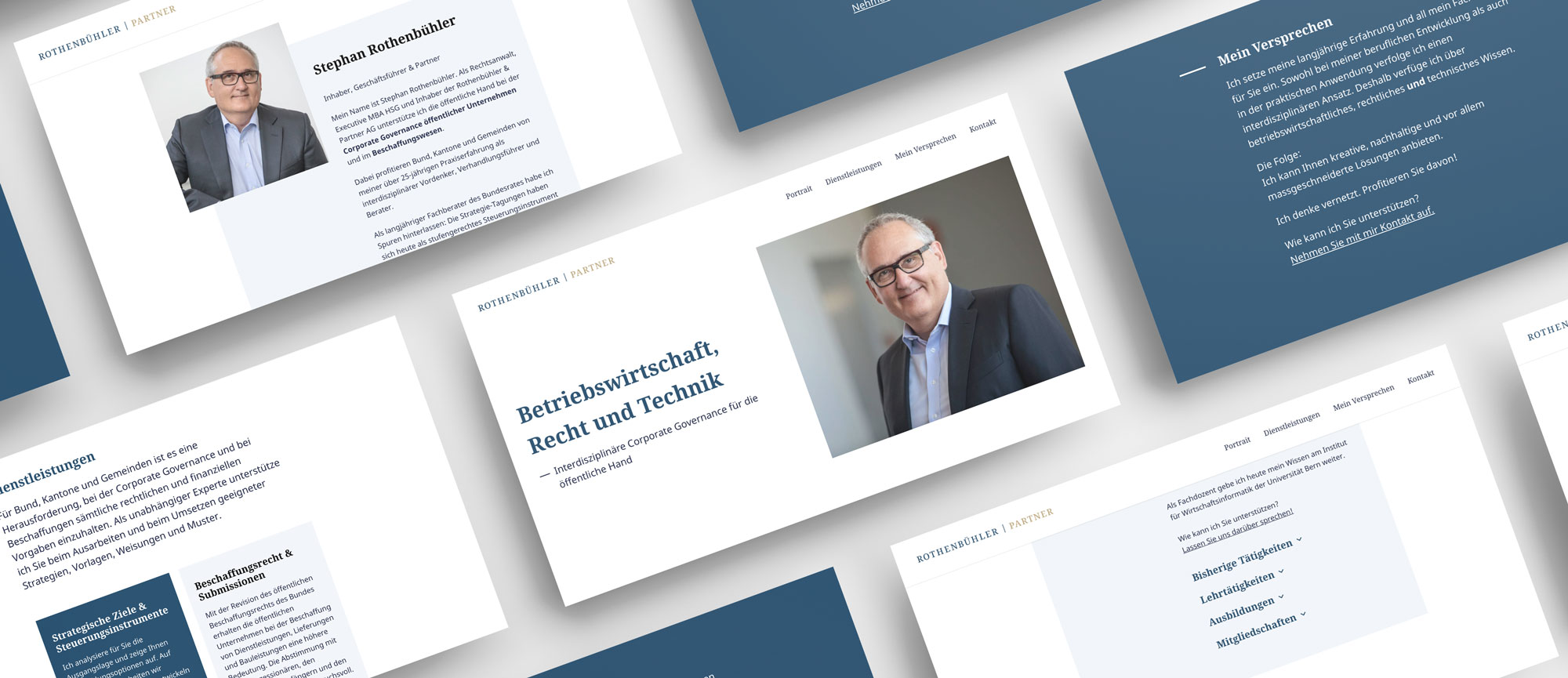 Screenshots von der neue Website der Firma Rothenbühler & Partner AG