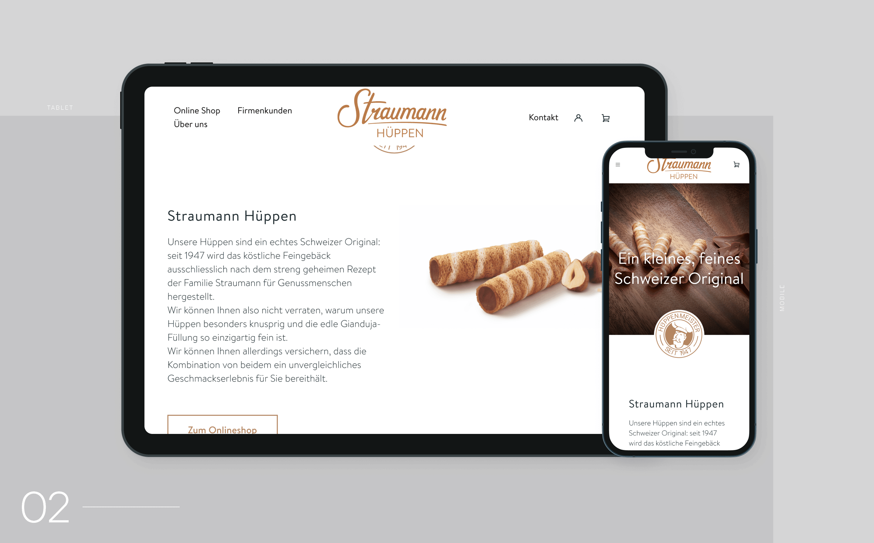 Vorschaubild einer Produkt-Einzelseite auf Tablet und Mobile