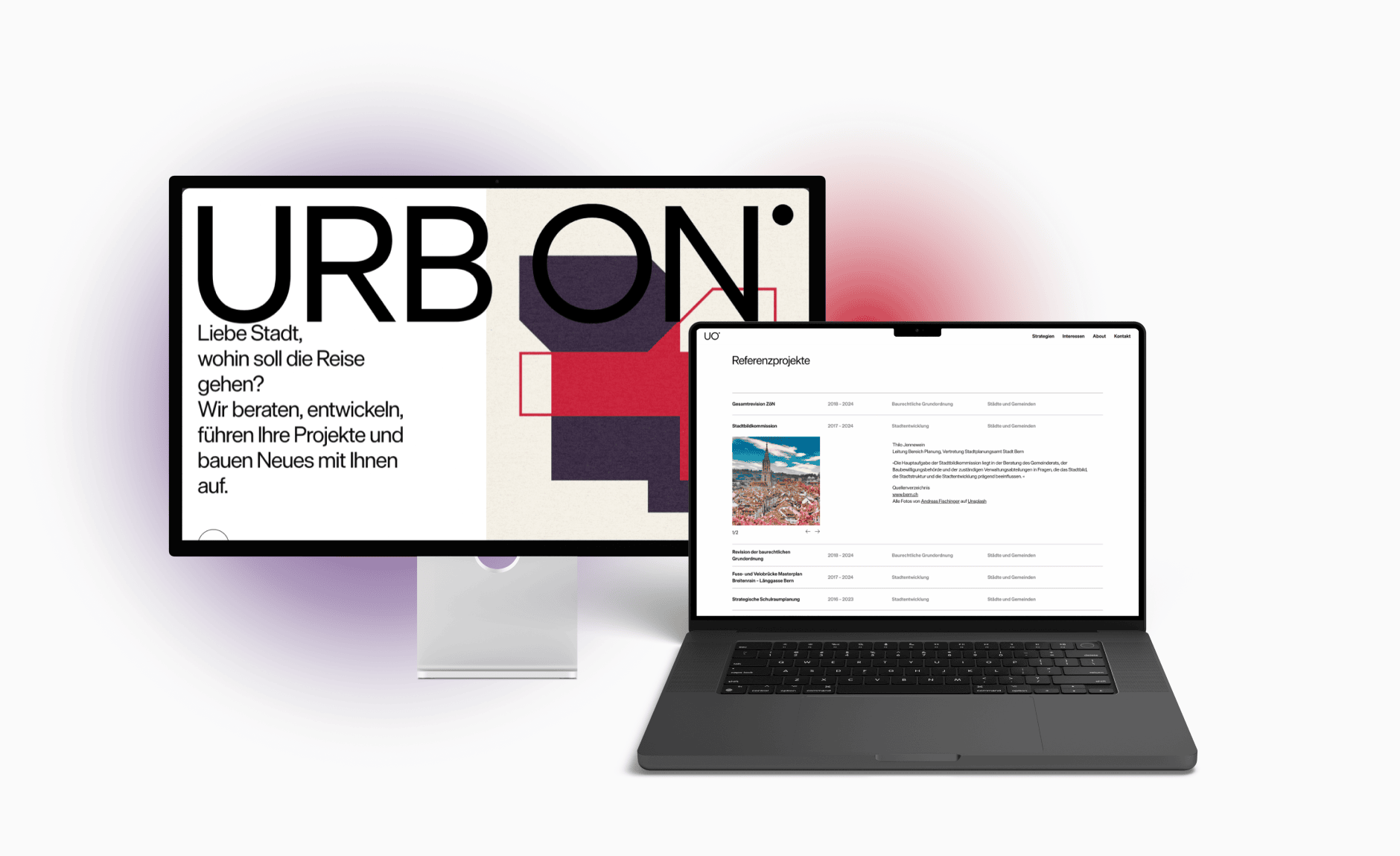 Desktop- und Laptopansicht der URBON Website